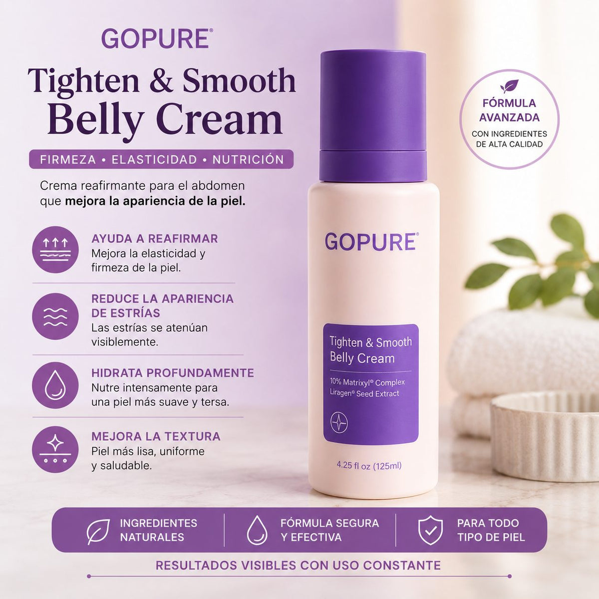 GoPure Crema para Abdomen | Piel Firme